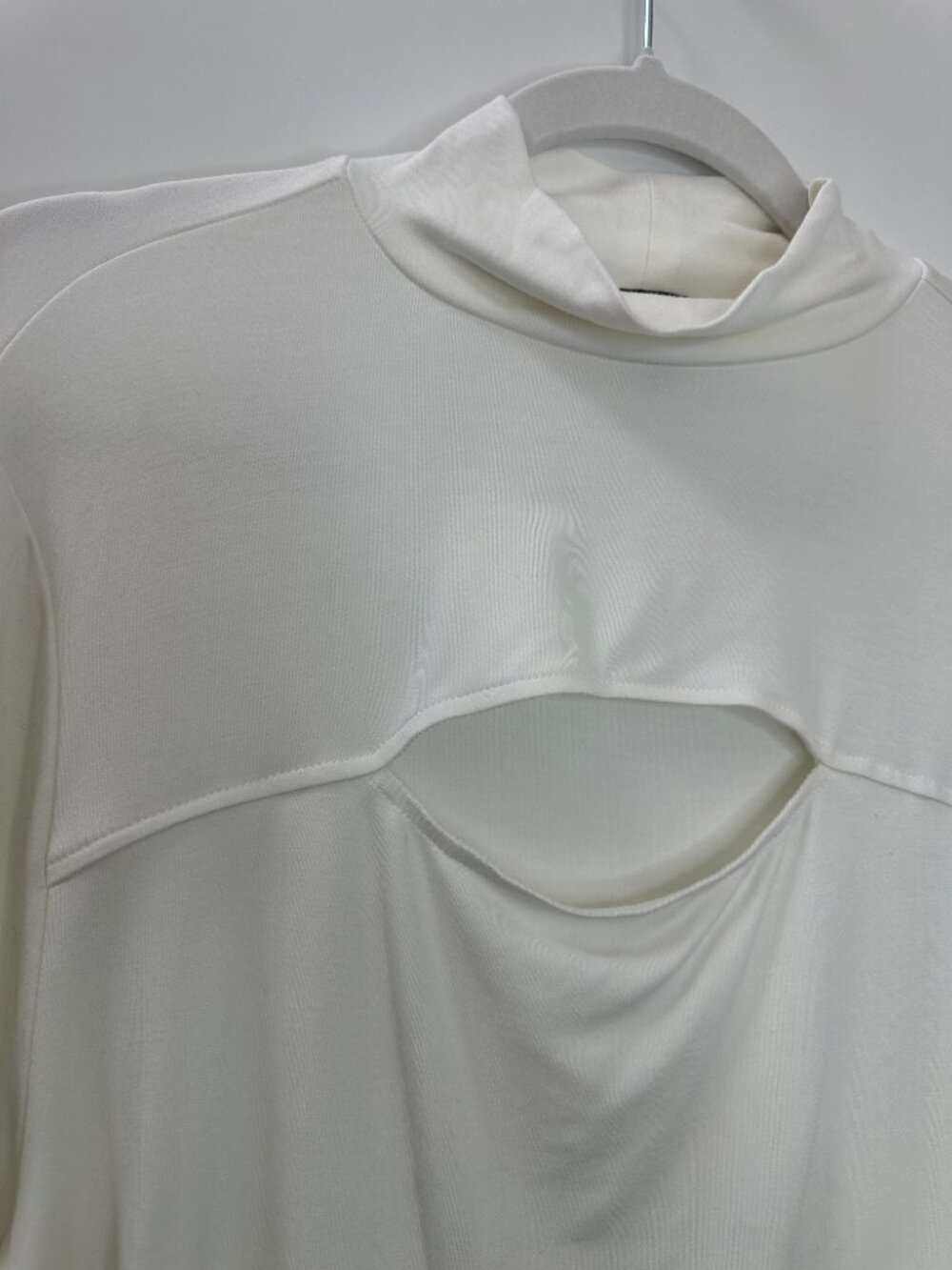 Bold Elements x Ally Brooke Off White Peekaboo Cutout Mock Neck Long Sleeve Top - Picture 3 of 9